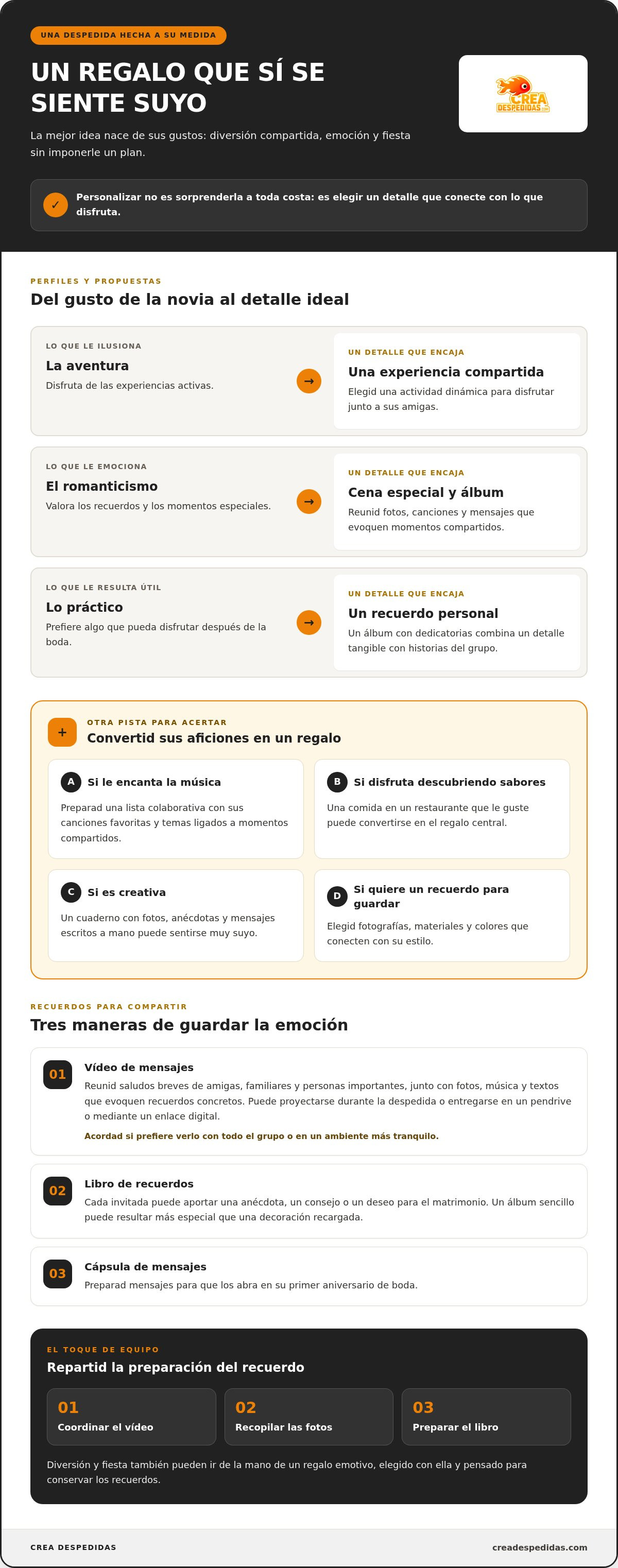Despedida de soltera para la novia que odia las sorpresas