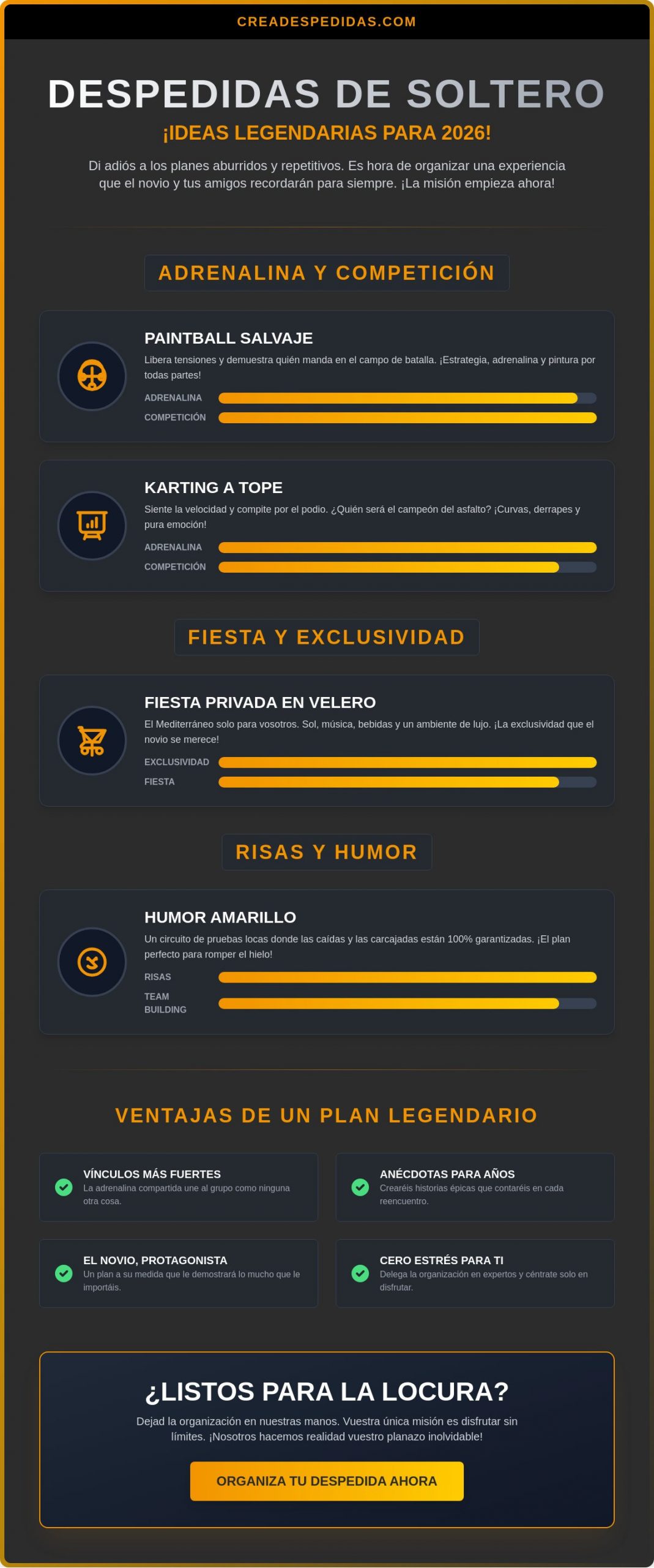 Ideas para despedidas de soltero diferentes: ¡Monta un planazo legendario en 2026!